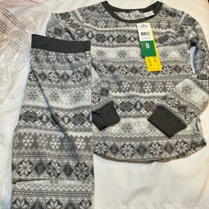 Cozy Gray Patterned Kids Pajamas by Eddie Bauer fleece 2 sizes available 5 & 8